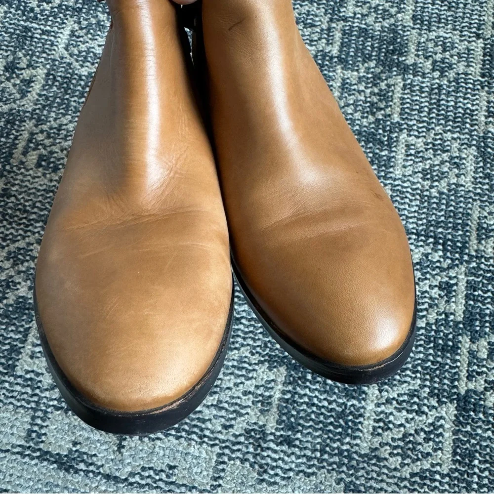 💙 Lauren Ralph Lauren Damara Booties in Cognac Brown Leather & Suede size 8